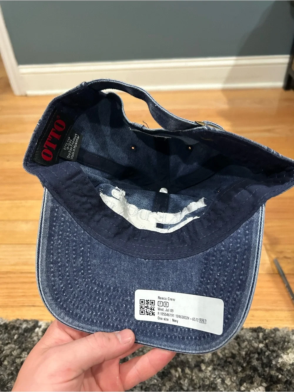 OTTO Navy Blue 'MIKE DOGS HAPPY AGAIN' Relaxed Dad Hat